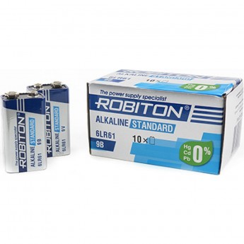 Батарея ROBITON STANDARD 6LR61 9V BULK10 Батарея ROBITON STANDARD 6LR61 9V BULK10