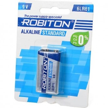 Батарея ROBITON STANDARD 6LR61 9V BULK100 Батарея ROBITON STANDARD 6LR61 9V BULK100