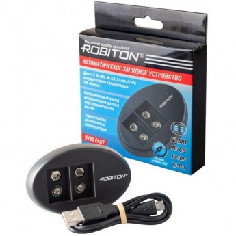 Зарядное устройство для аккумуляторов крона ROBITON 9V90 FAST BL1 Зарядное устройство для аккумуляторов крона ROBITON 9V90 FAST BL1